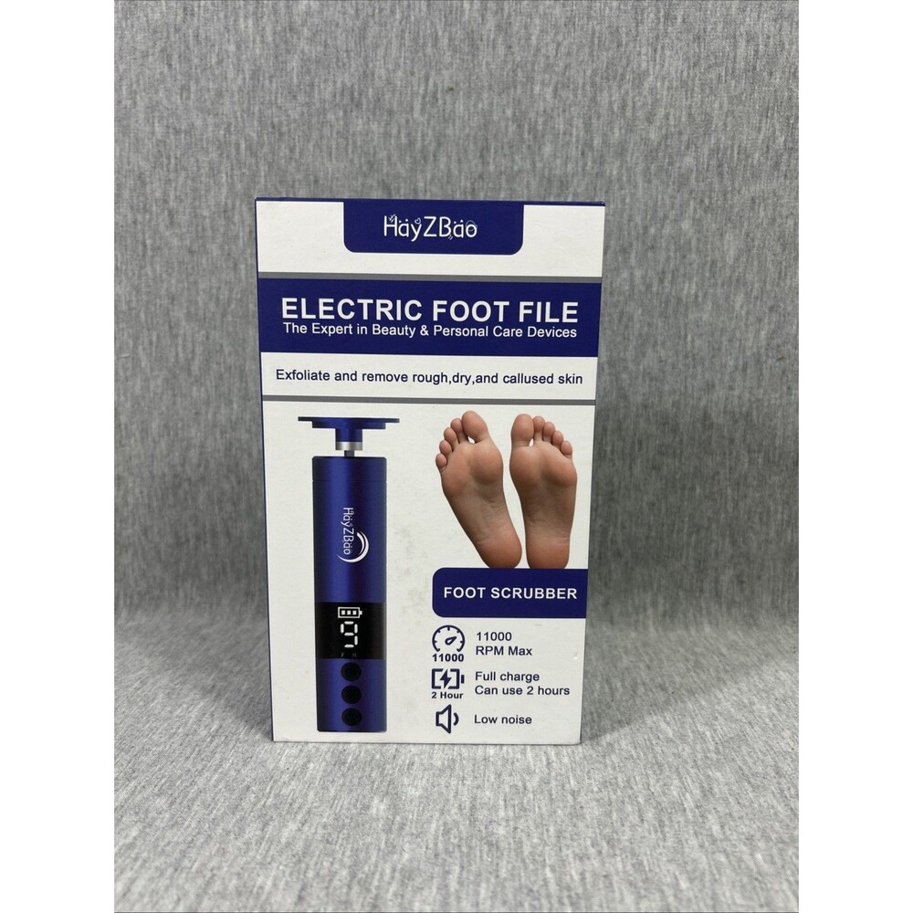 HayZBao Electric Foot File Foot Scrubber, 11000 RPM Max, New, Blue